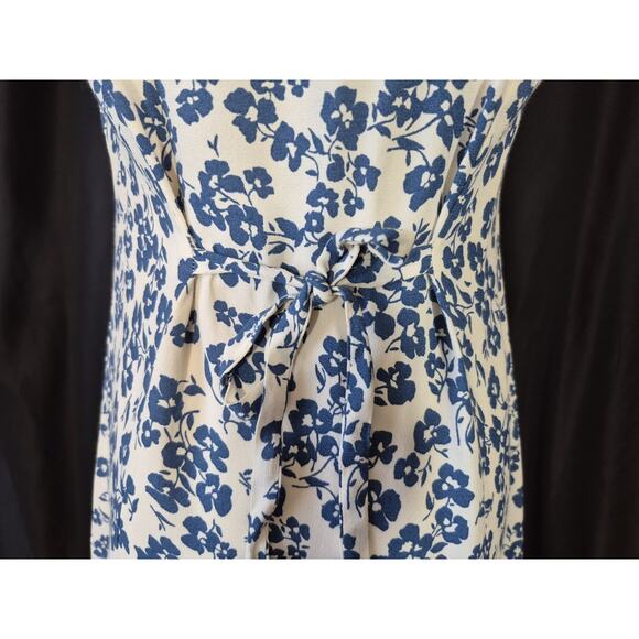 Reformation Rilynn Button Front Tie Back Sundress Blue Floral US 6 New - Picture 12 of 14